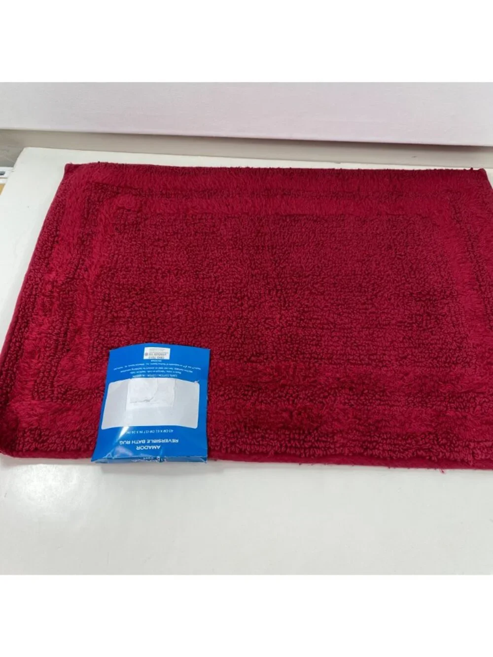 Nautica Reversible Red Bathroom Kitchen Rug Rectangle 100% Cotton 17